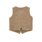 ERMANO SCERVINO BROWN CHEVRON WOOL BUTTON VEST