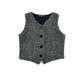 ERMANO SCERVINO BLACK CHEVRON WOOL BUTTON VEST