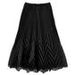 ERMANO SCERVINO BLACK CHEVRON PLEATED SKIRT