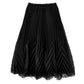 ERMANO SCERVINO BLACK CHEVRON PLEATED SKIRT