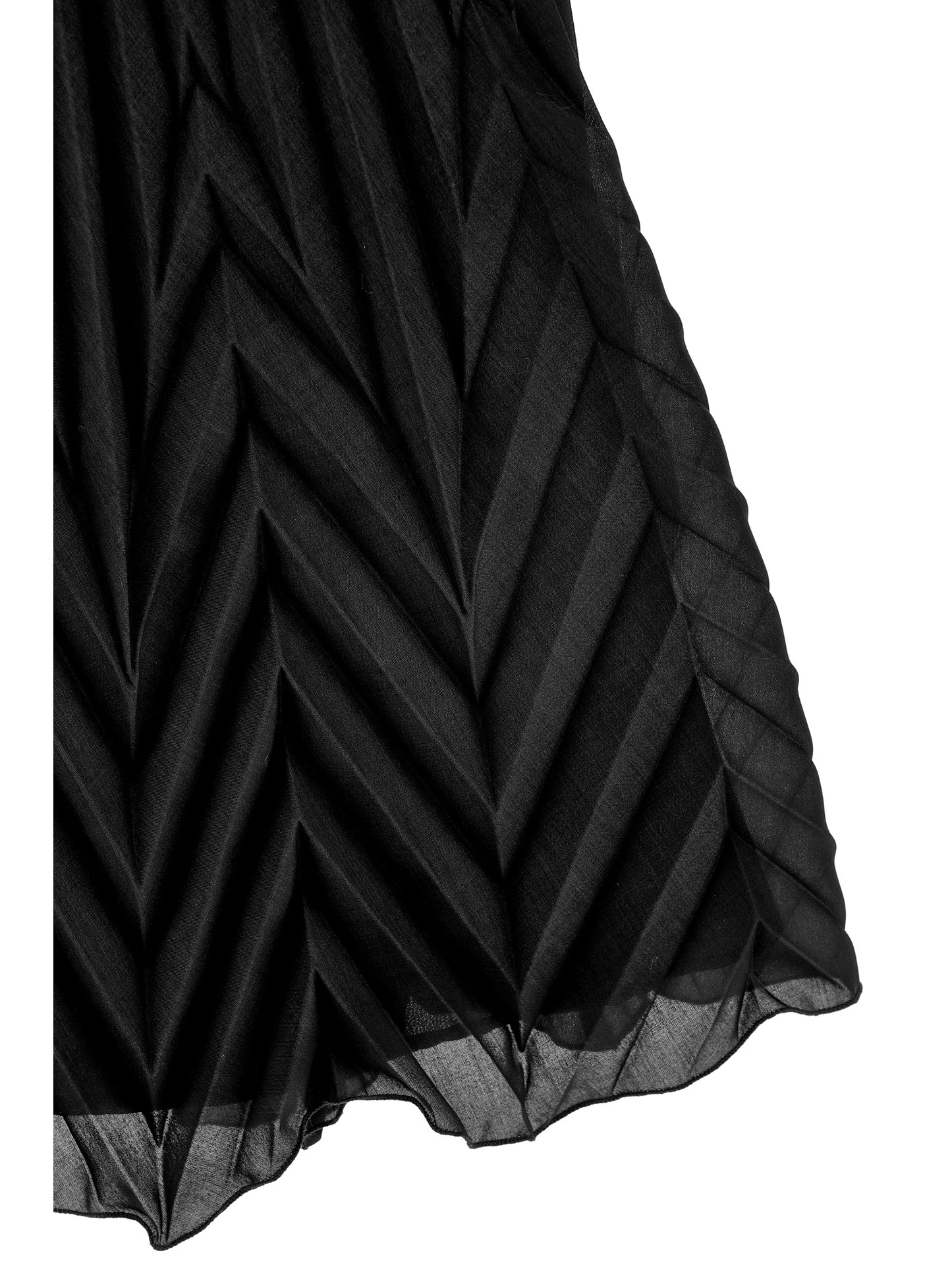 ERMANO SCERVINO BLACK CHEVRON PLEATED SKIRT