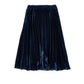 ERMANO SCERVINO BLUE VELVET PLEATED MIDI SKIRT