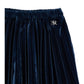 ERMANO SCERVINO BLUE VELVET PLEATED MIDI SKIRT