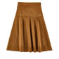 ERMANO SCERVINO BROWN SUEDE DROP WAIST SKIRT