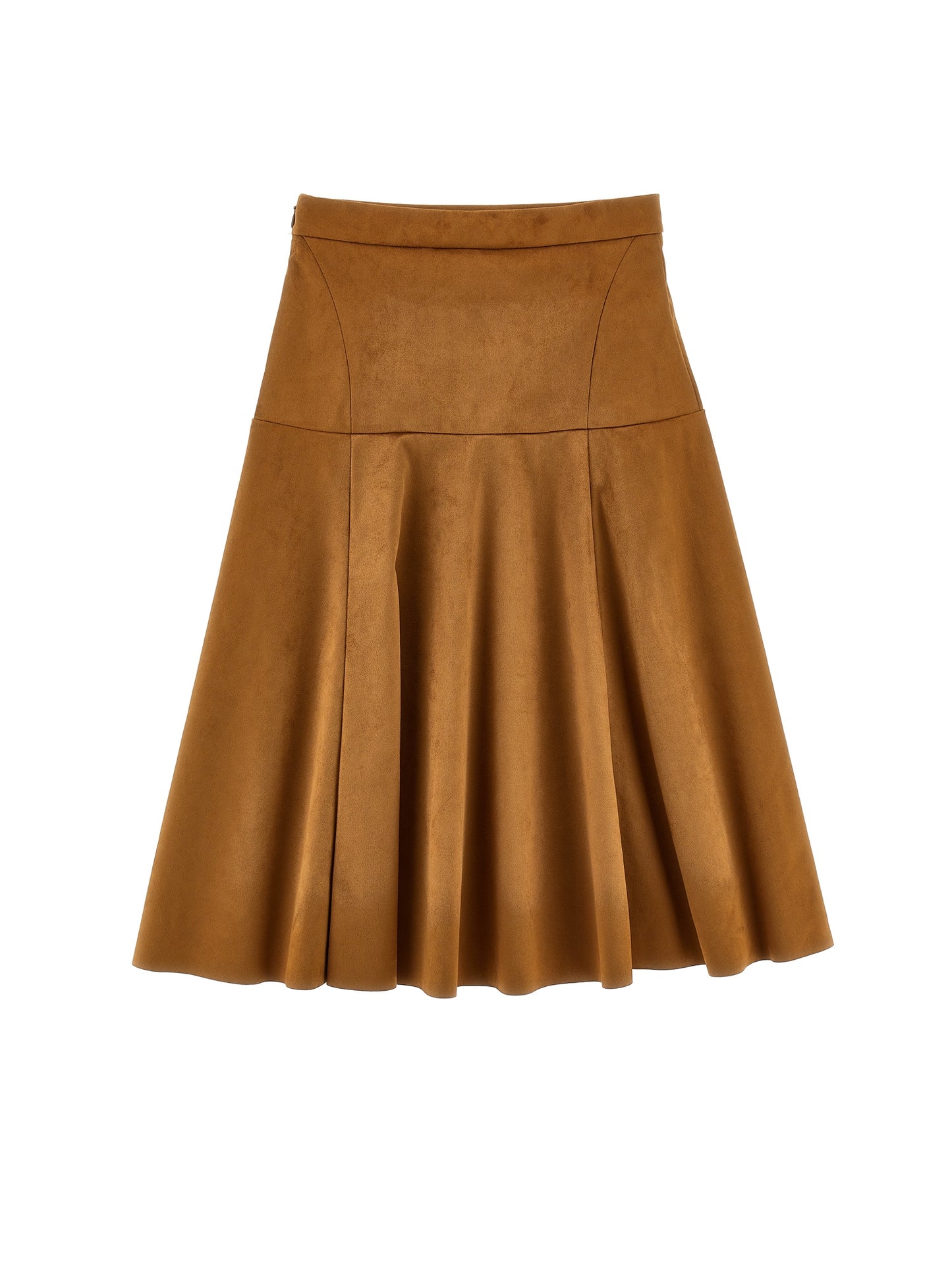 ERMANO SCERVINO BROWN SUEDE DROP WAIST SKIRT