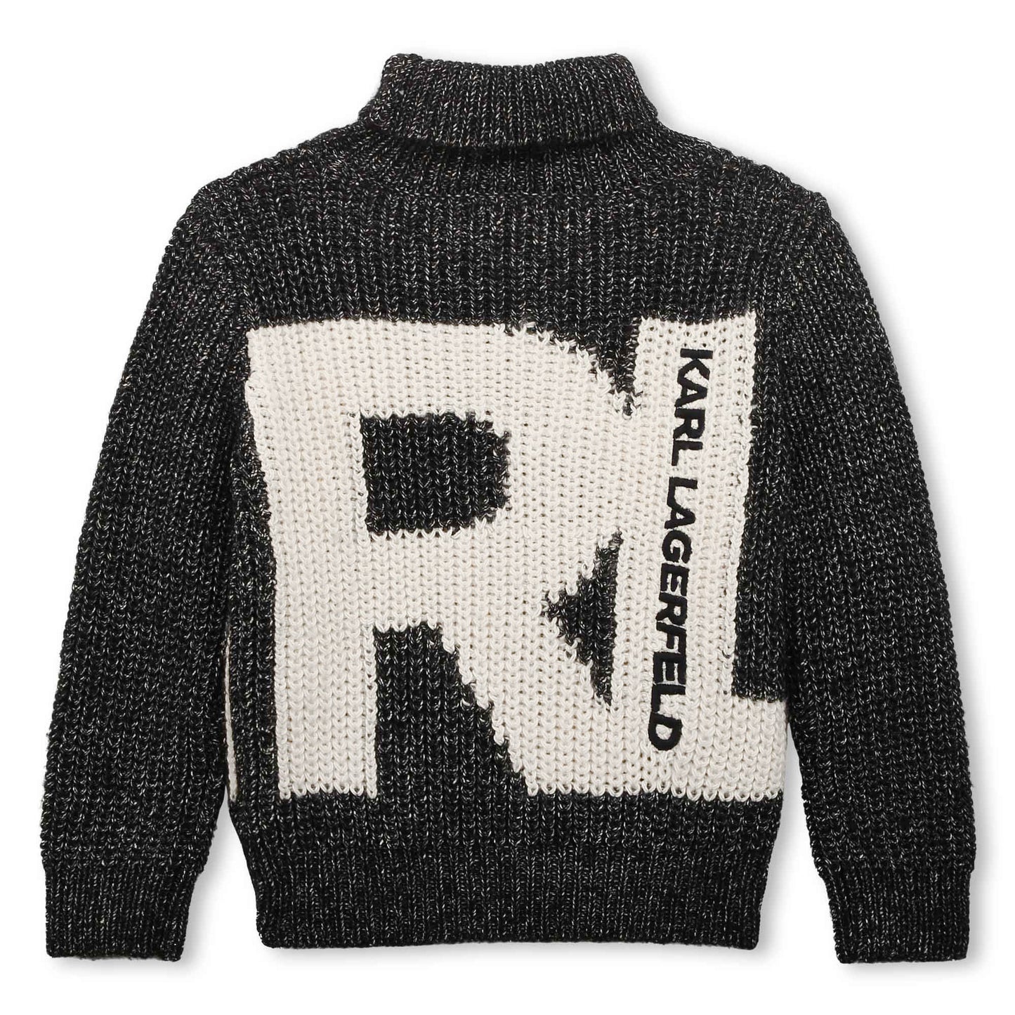 KARL LAGERFELD GREY KNIT LOGO SWEATER