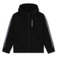 KARL LAGERFELD BLACK STRIPED SLEEVE HOODIE