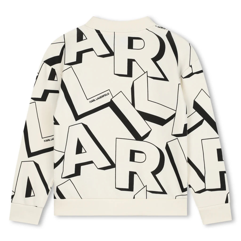 KARL LAGERFELD NATURAL LOGO PRINT SWEATSHIRT [FINAL SALE]