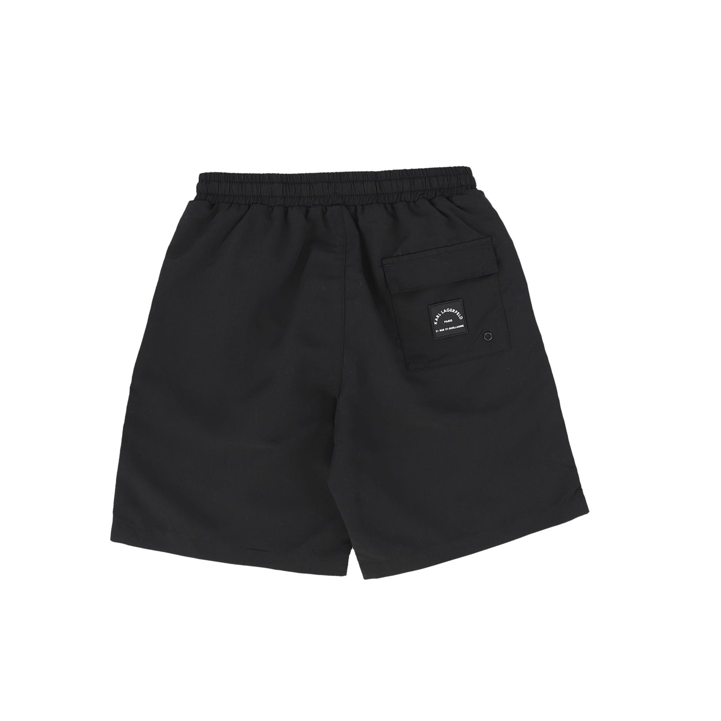 KARL LAGERFELD BLACK LOGO SWIM TRUNKS