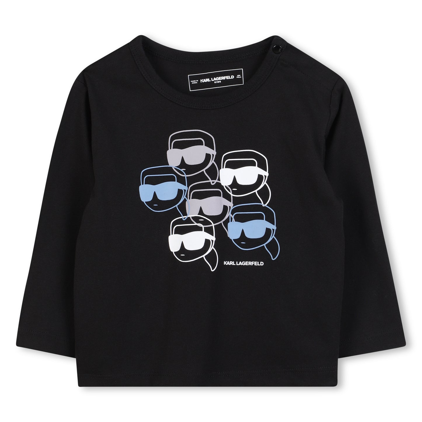 KARL LAGERFELD BLACK/BLUE GRAPHIC T-SHIRT