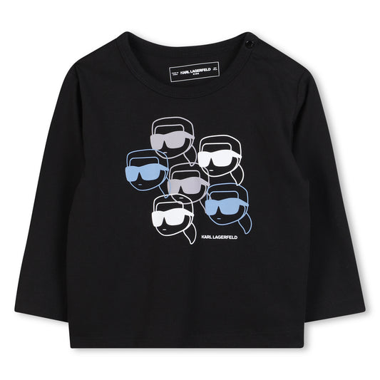 KARL LAGERFELD BLACK/BLUE GRAPHIC T-SHIRT