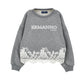 ERMANO SCERVINO HEATHER GREY LACE TRIM SWEATSHIRT