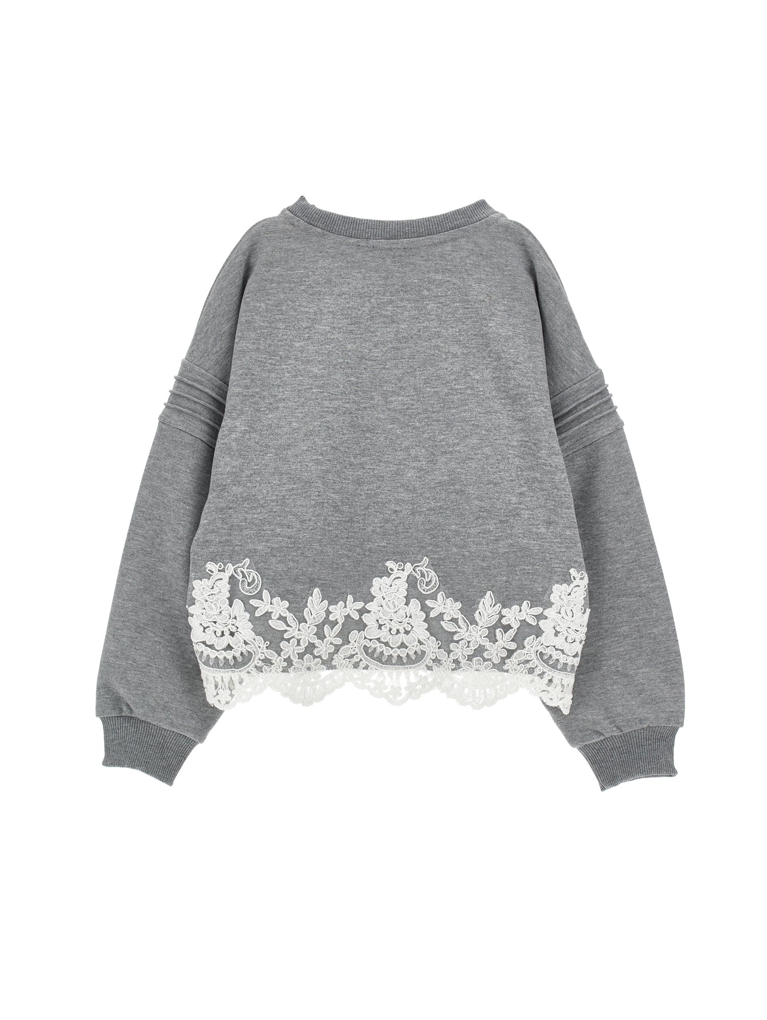 ERMANO SCERVINO HEATHER GREY LACE TRIM SWEATSHIRT – Luibelle