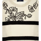 ERMANO SCERVINO WHITE/BLACK STRIPE FLOWER KNIT SWEATER