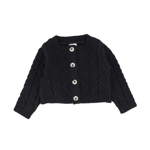 ANALOGIE BLACK CHUNKY CABLE CARDIGAN [Final Sale]