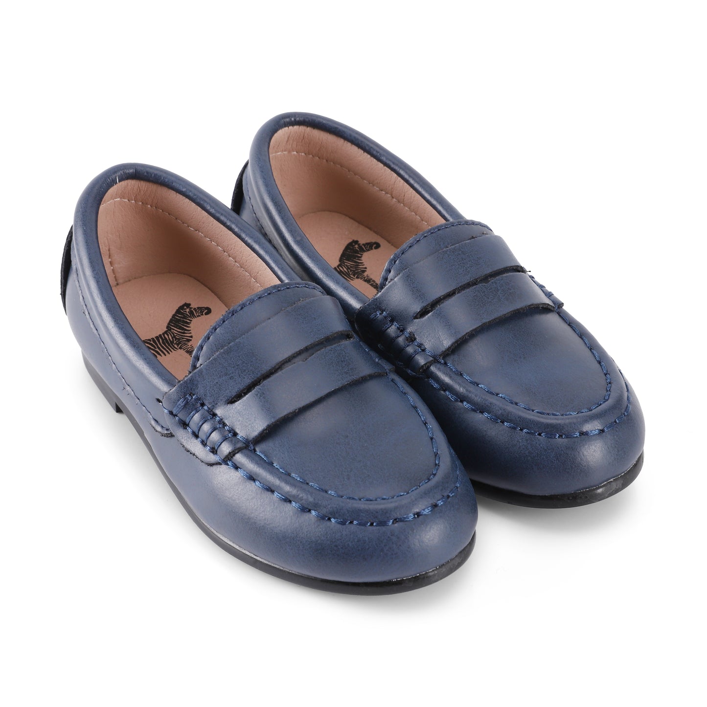 ZEEBRA NAVY LEATHER PENNY LOAFER [FINAL SALE]