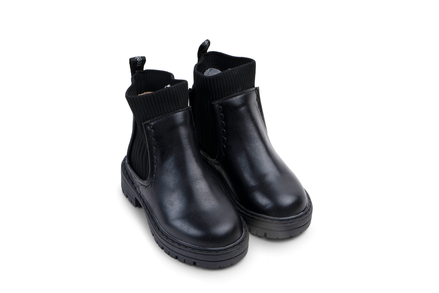 ZEEBRA BLACK LEATHER RIBBED BOOTIE [FINAL SALE]