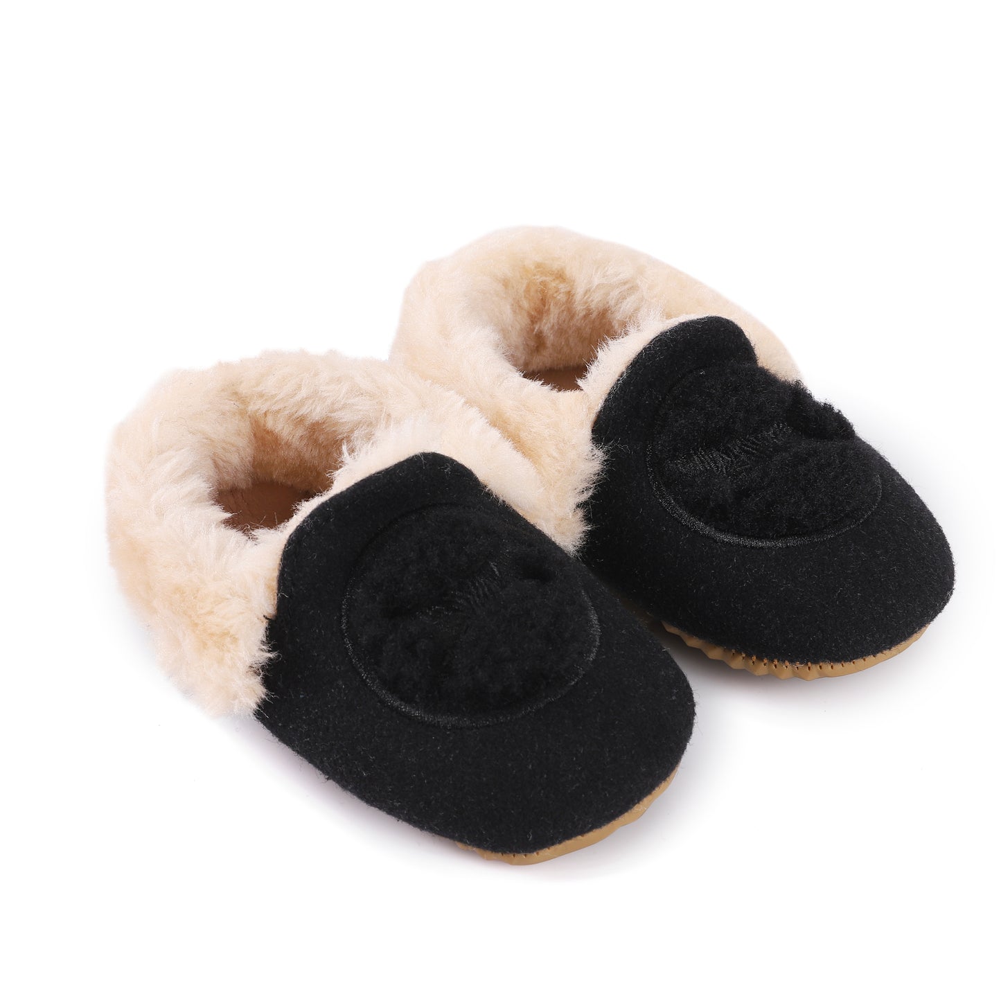 ZEEBRA BLACK WOOL SHERPA LINED SLINGBACK SLIPPER [FINAL SALE]