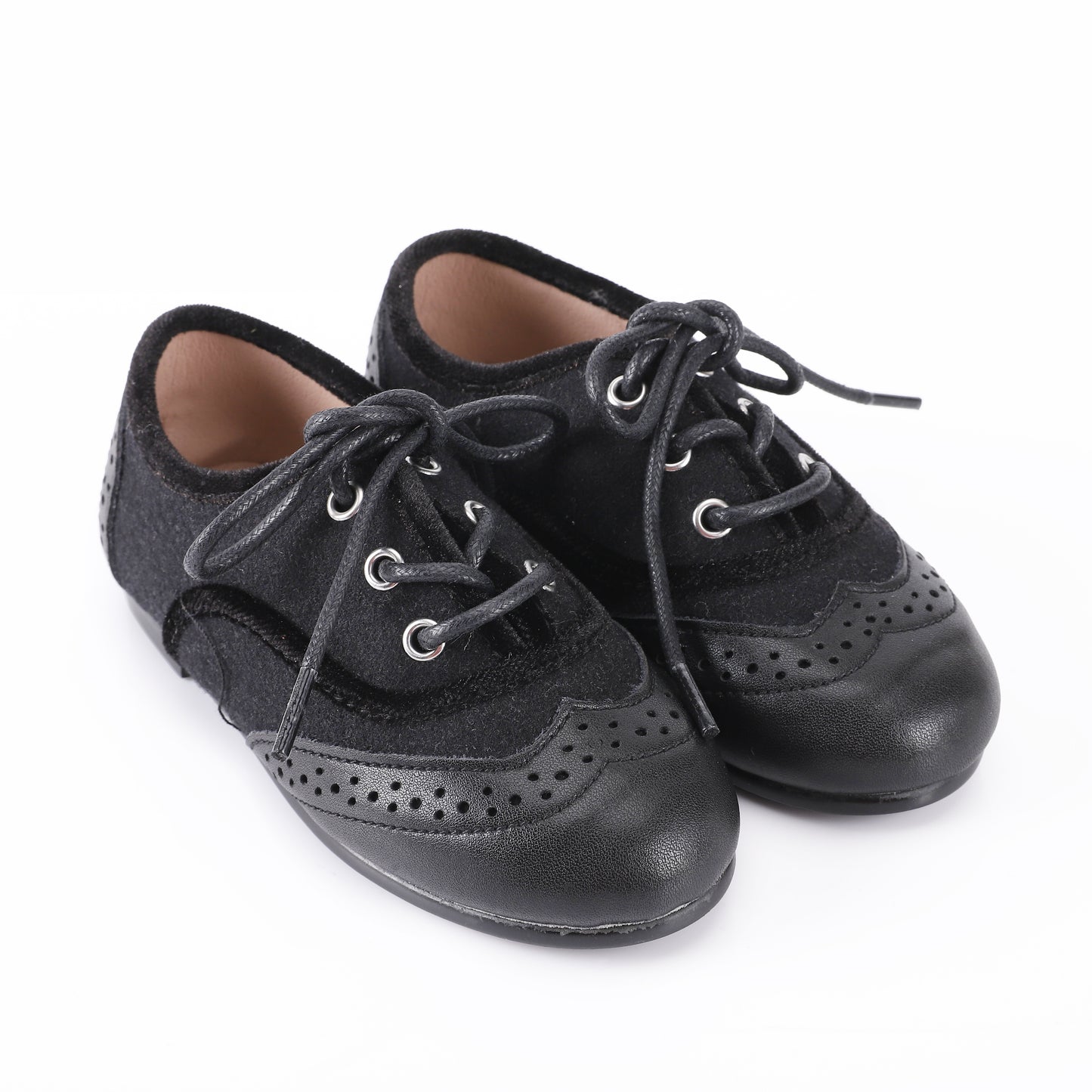 ZEEBRA BLACK WINGTIP LACE UP SHOES [FINAL SALE]