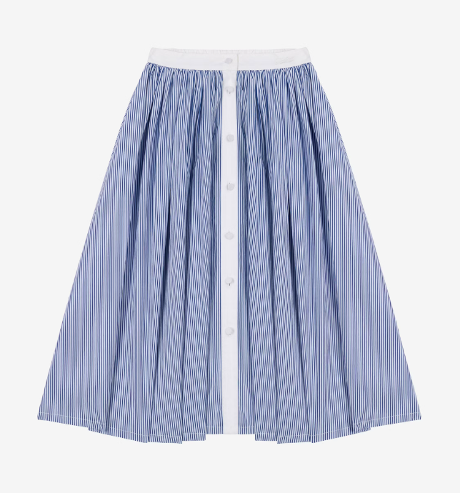 PHILOSOPHY WHITE AND BLUE STRIPED SKIRT