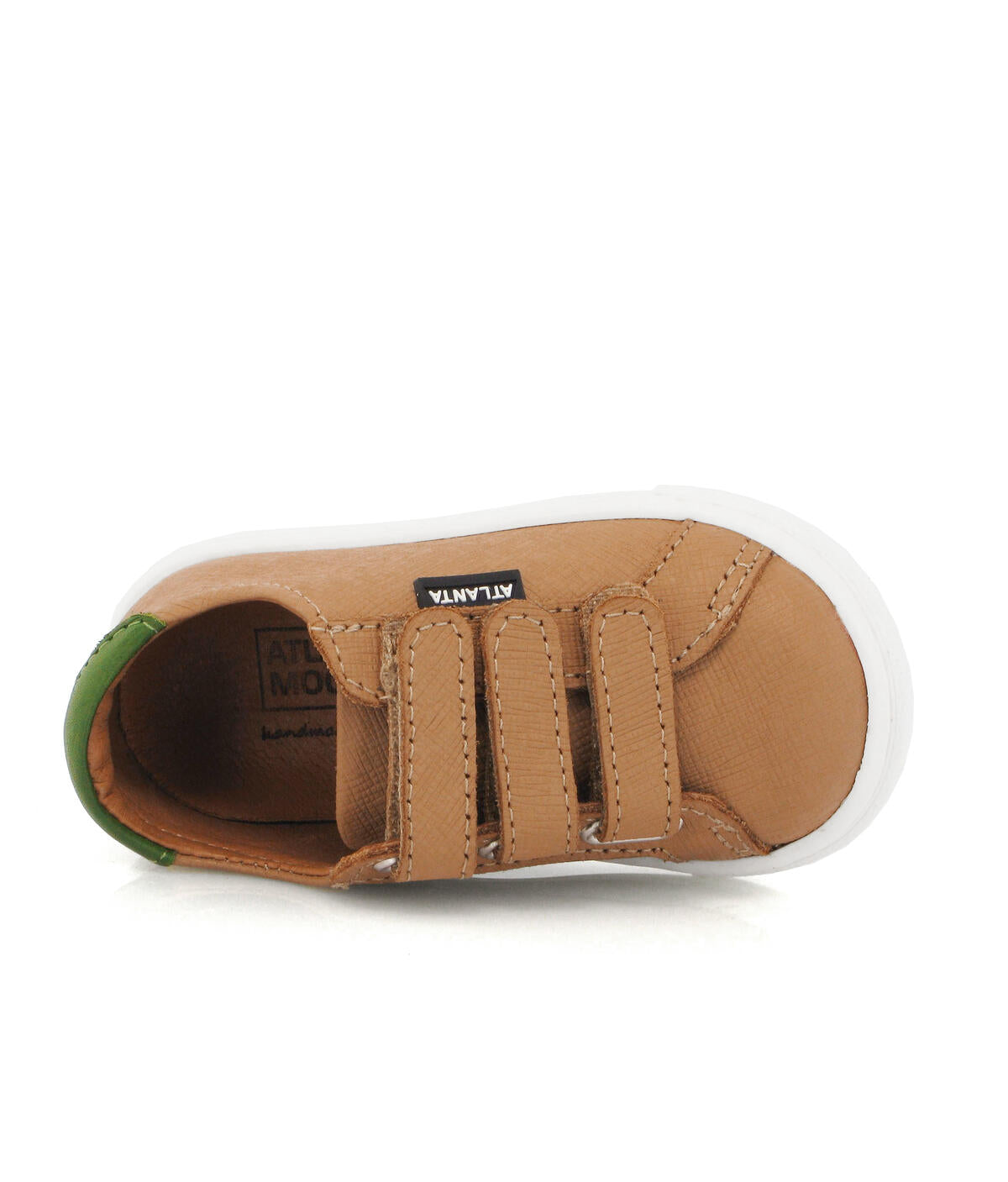 ATLANTA MOCASSIN BIEGE/GREEN TRIPLE STRAP SNEAKER