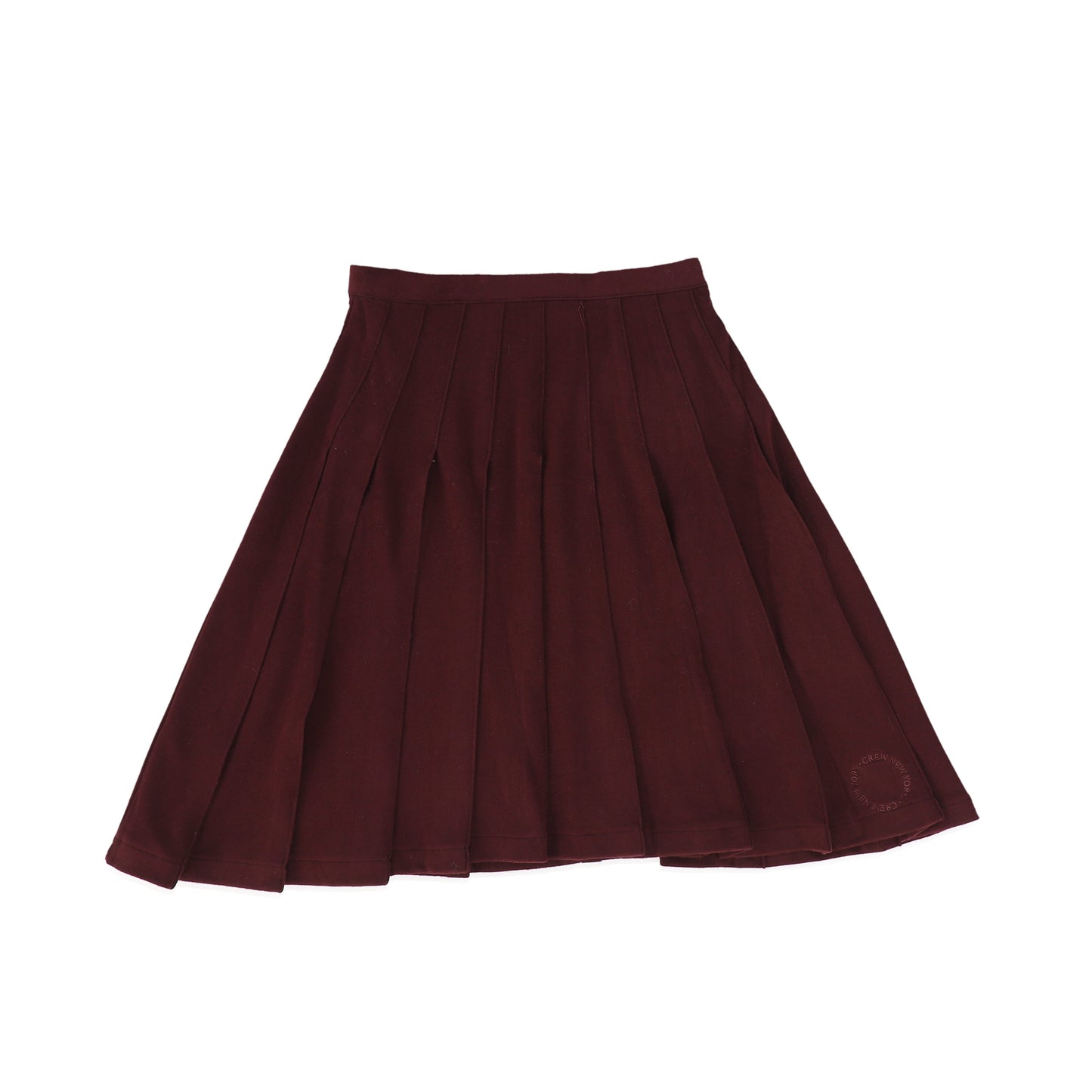 CREW KIDS BURGUNDY FLEECE PLEATED SKIRT