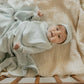 LITTLE PARNI BLUE RIBBED FOOTIE + BIB SET