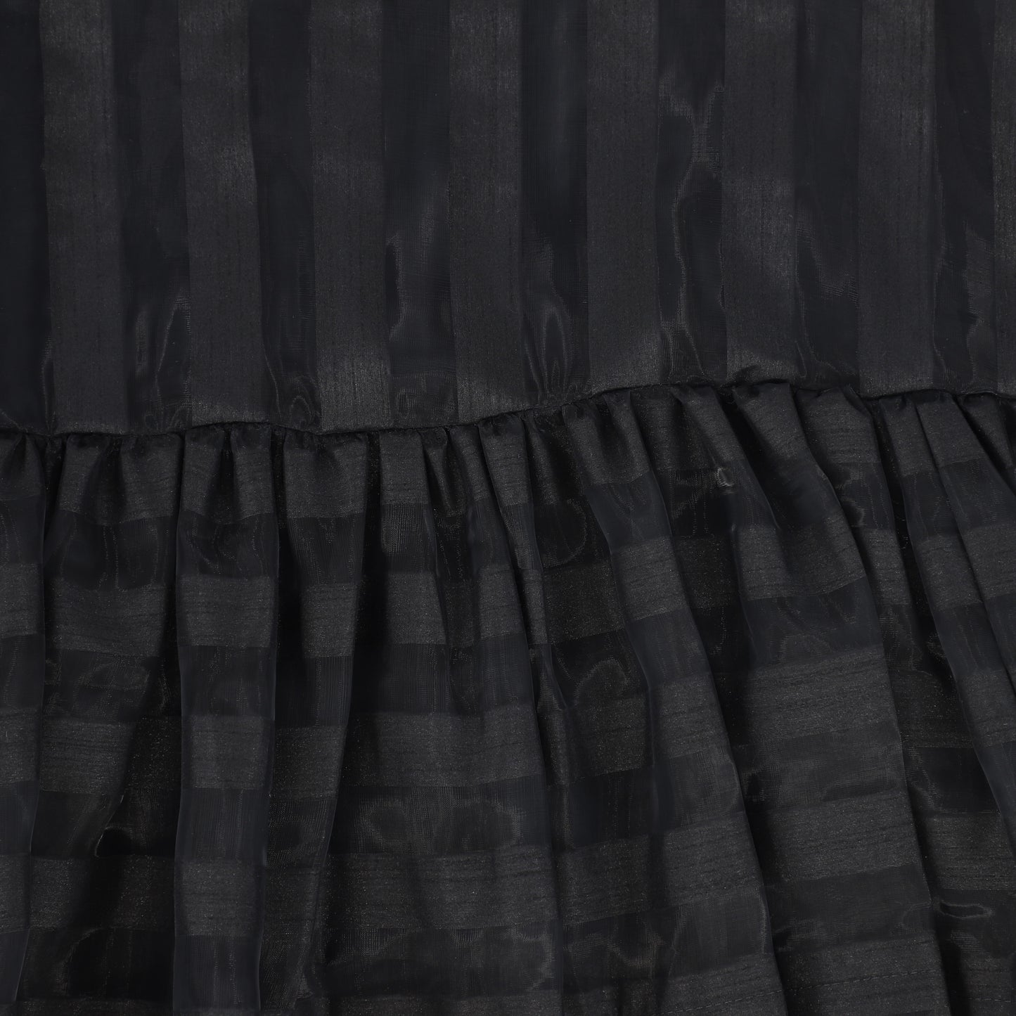 MUMMYMOON BLACK ORGANZA STRIPED DRESS [FINAL SALE]