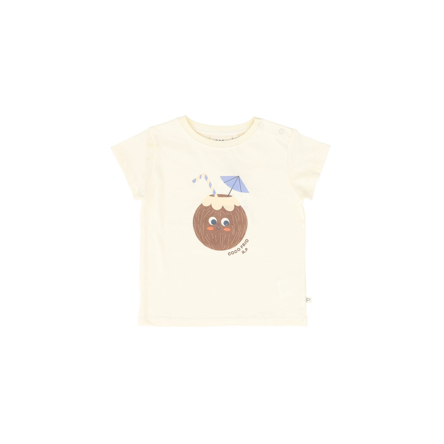 ARSENE & LES PIPELETTES CREAM COCONUT GRAPHIC TEE