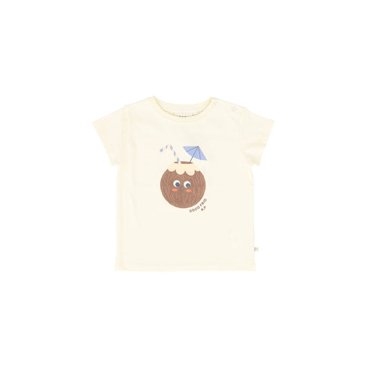ARSENE & LES PIPELETTES CREAM COCONUT GRAPHIC TEE