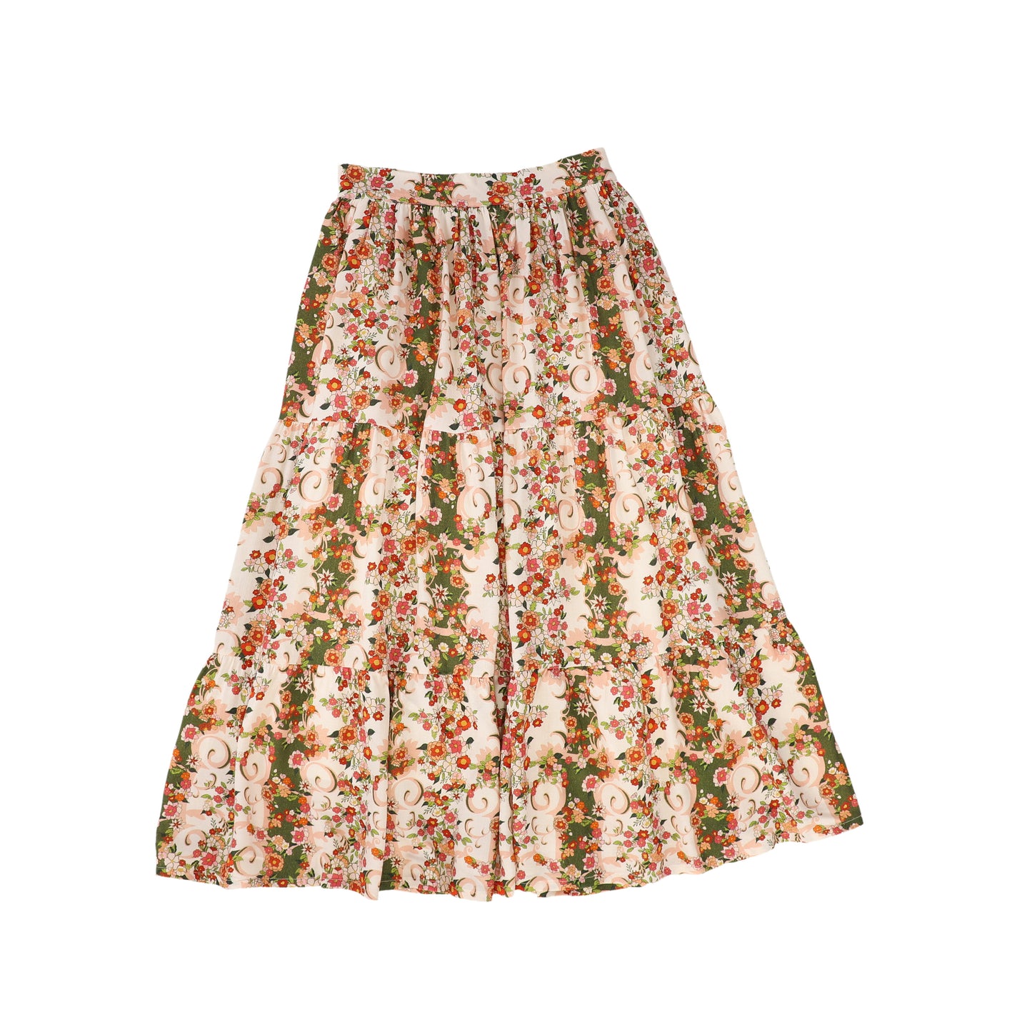 ATELIER PARSMEI PINK FLORAL TIERED SKIRT [FINAL SALE]