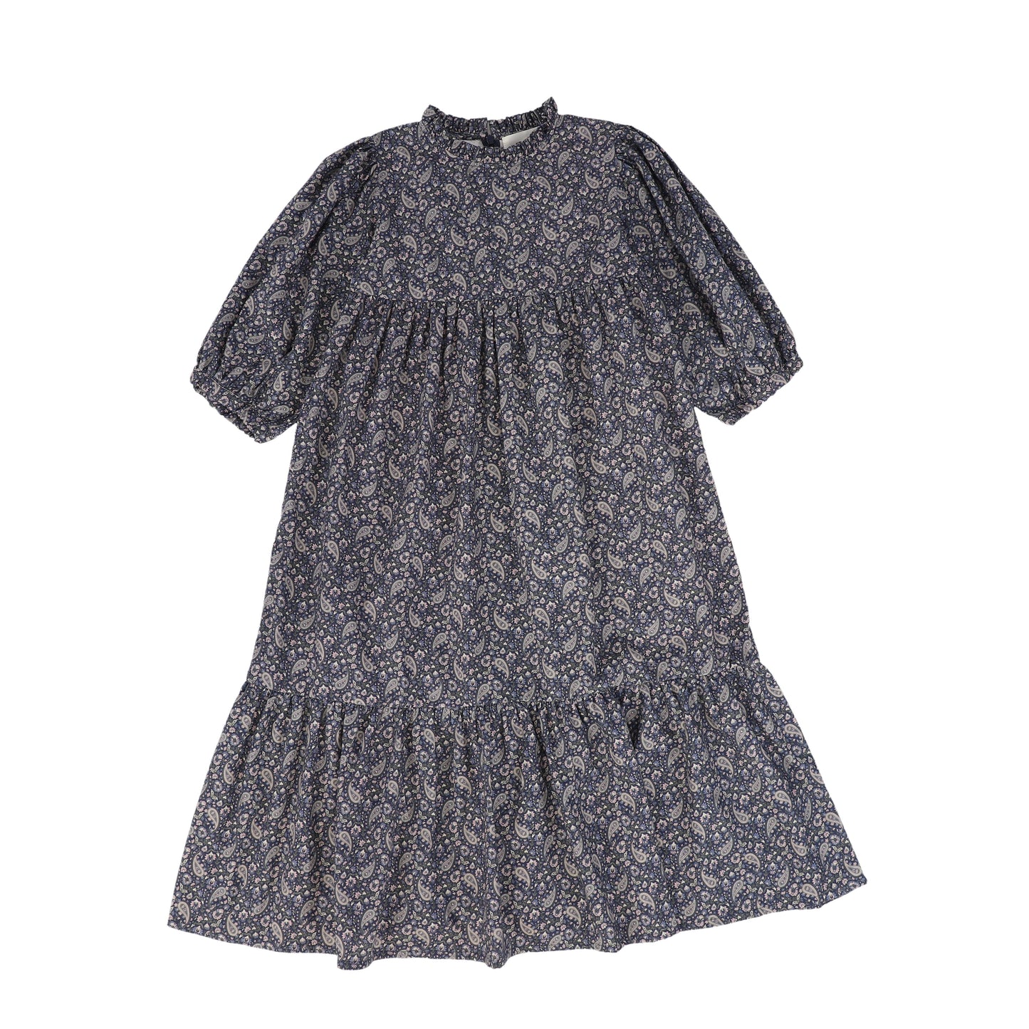 ATELIER PARSEMEI BLUE/GREY PAISLEY TIERED DRESS [FINAL SALE]