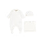MARMAR WHITE/BLUE TRIM COLLAR FOOTIE SET