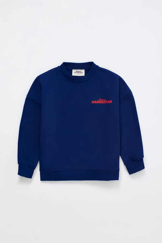 MAISON MANGOSTAN NAVY LOGO SWEATSHIRT