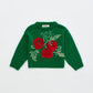 MAISON MANGOSTAN PINE GREEN TOMATO PRINT KNIT SWEATER