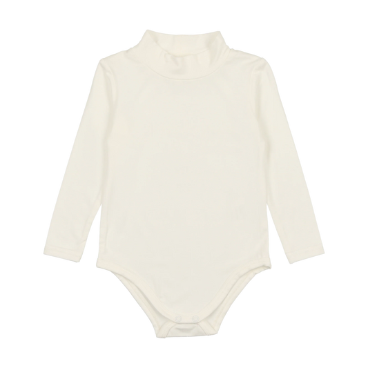 LIL LEGS OFF WHITE BAMBOO LONG SLEEVE MOCKNECK ONESIE