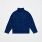 MAISON MANGOSTAN BLUE ANIMAL PRINT TURTLENECK