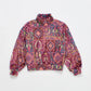 MAISON MANGOSTAN MULTICOLOR PATCHWORK PRINT MOCK NECK SWEATER