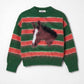 MAISON MANGOSTAN ORANGE STRIPE HORSE PRINT SWEATER