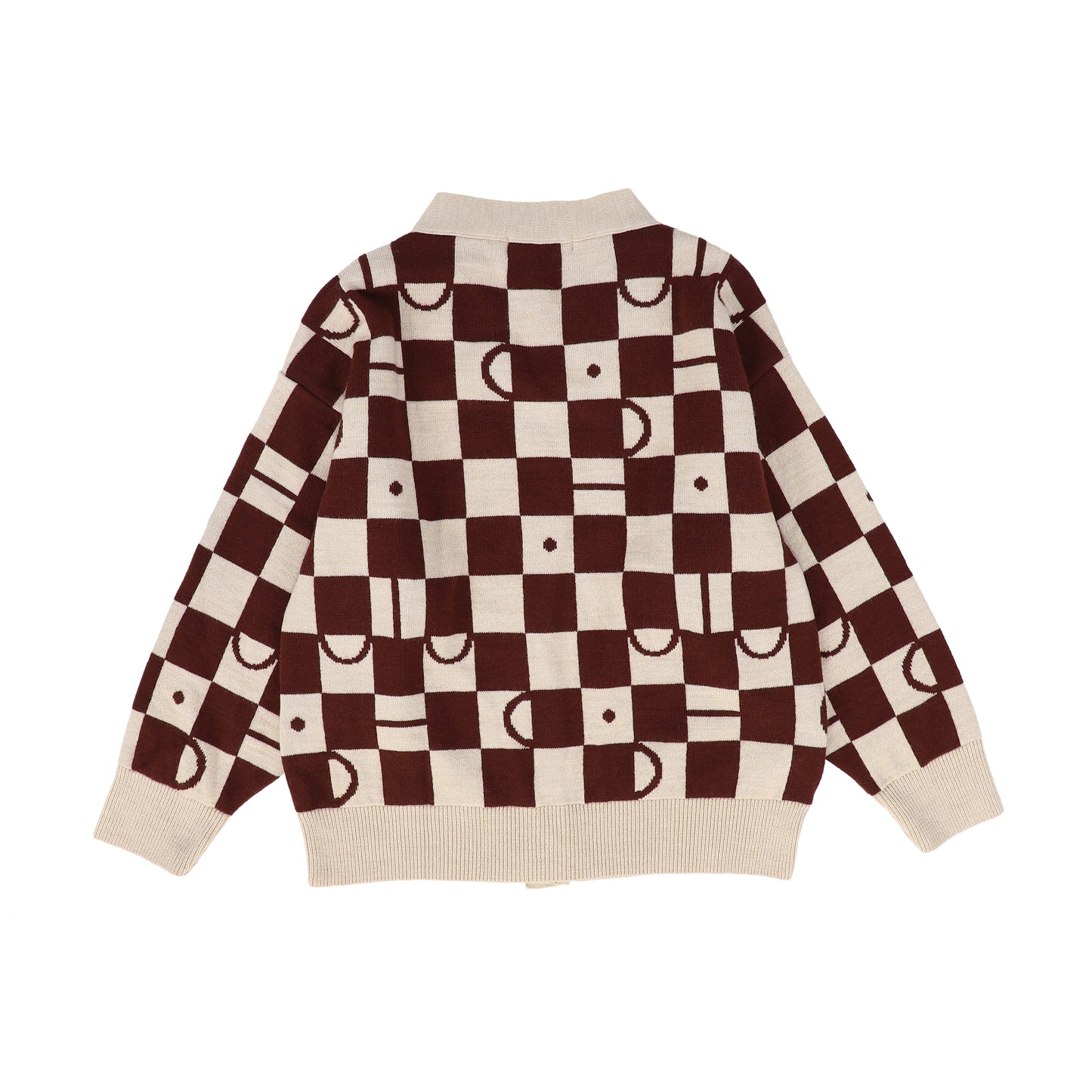 BONNIE AND THE GANG CHECKERED PLUM CARDIGAN [Final Sale]