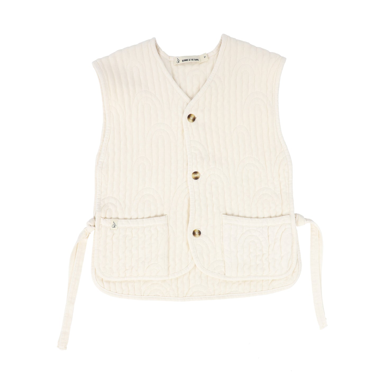 BONNIE AND THE GANG ECRU QUILTED VEST [Final Sale]