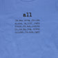 BE FOR ALL ROYAL BLUE WORDED TEE