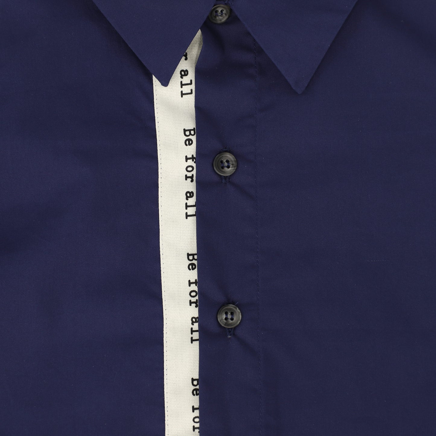 BE FOR ALL NAVY COLLAR SHIRT
