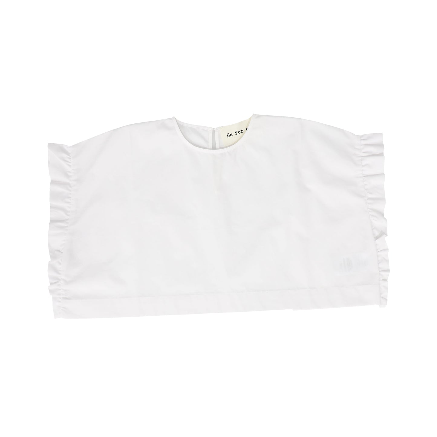 BE FOR ALL WHITE RUFFLE TRIM TOP