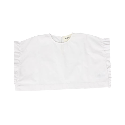 BE FOR ALL WHITE RUFFLE TRIM TOP [FINAL SALE]