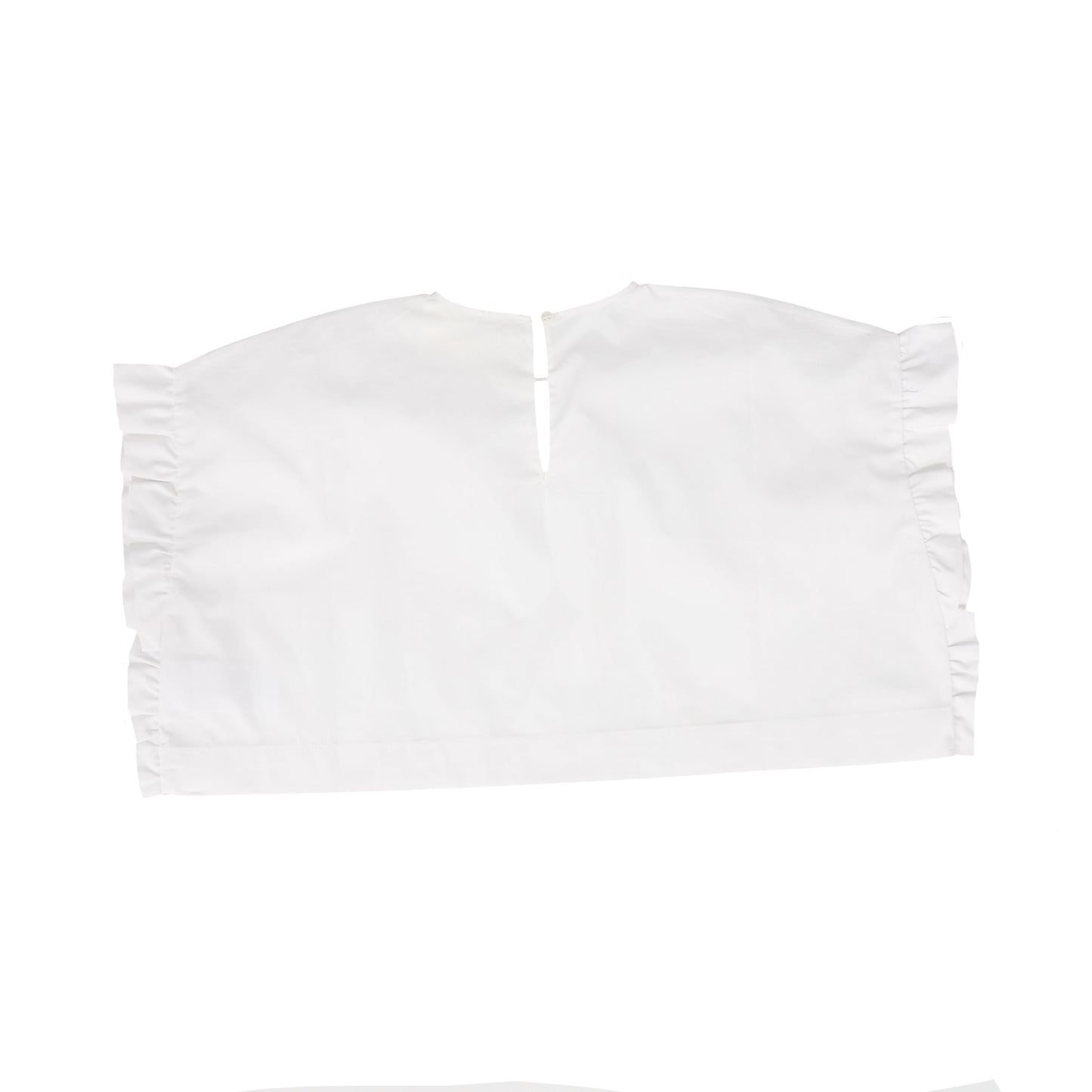 BE FOR ALL WHITE RUFFLE TRIM TOP [FINAL SALE]