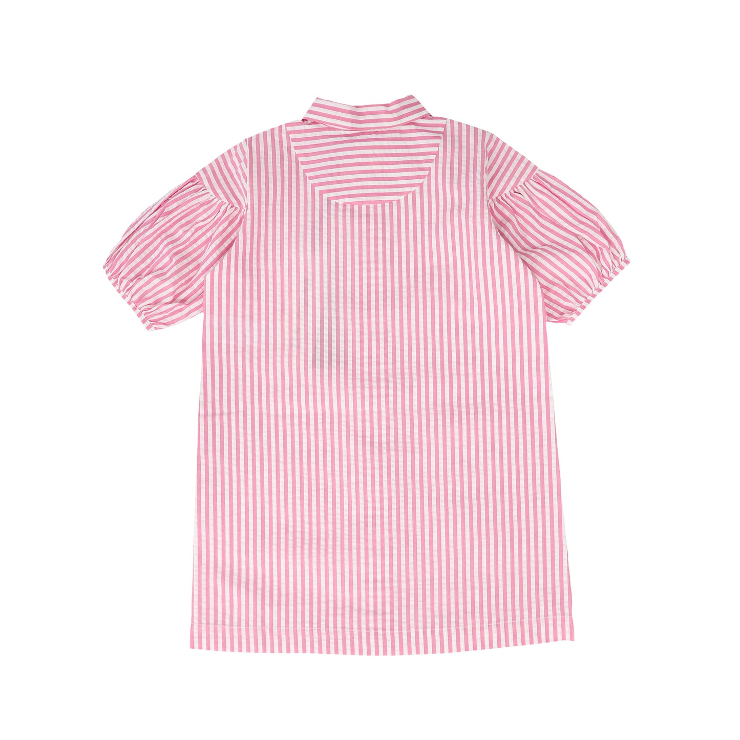 BE FOR ALL PINK STRIPED PUFF SLEEVE DRESS
