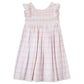 TARTINE ET CHOCOLAT LIGHT PINK PLAID SMOCKED DRESS [FINAL SALE]