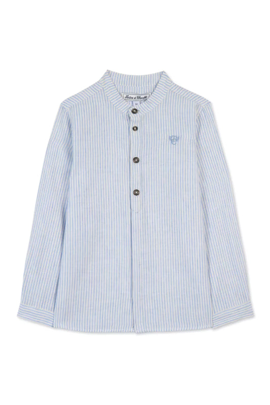 TARTINE ET CHOCOLAT BLUE STRIPED BUTTON SHIRT [FINAL SALE]