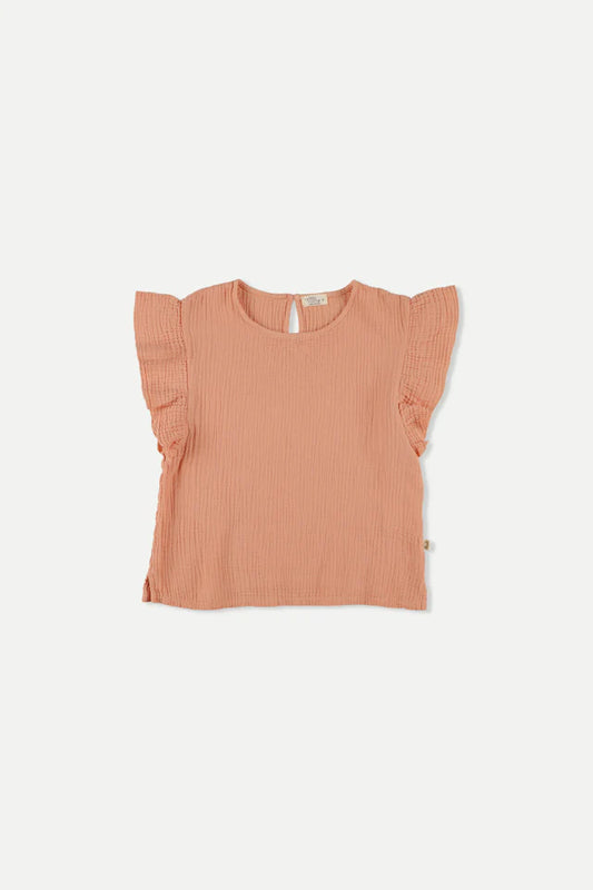 MY LITTLE COZMO PINK RUFFLED TOP